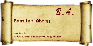 Bastien Abony névjegykártya